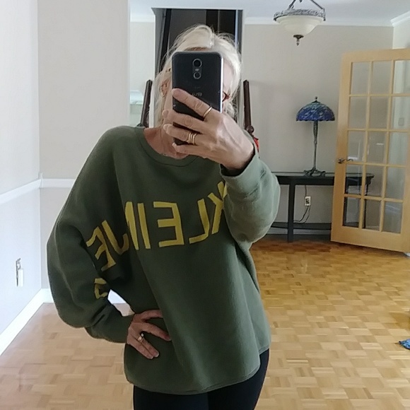 Calvin Klein jeans oversized khaki 100% cotton sweater L - Picture 3 of 8